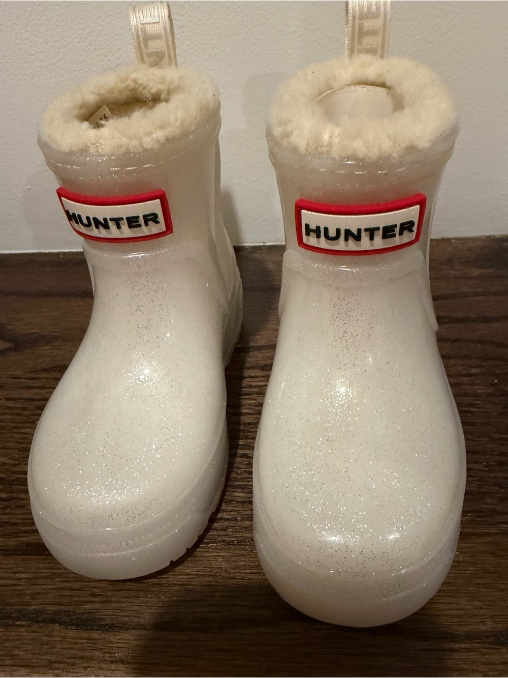 Hunter Kids Silver Rain Boots Box Label